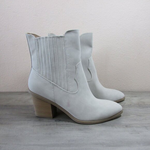 Lauren Conrad Women's 9.5 Verdana Heeled Ankle Boots - Ivory - Picture 1 of 5